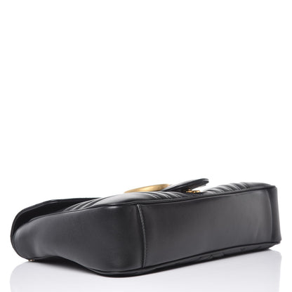 Gucci Calfskin Matelasse Medium GG Marmont Shoulder Bag Black 4 of 8