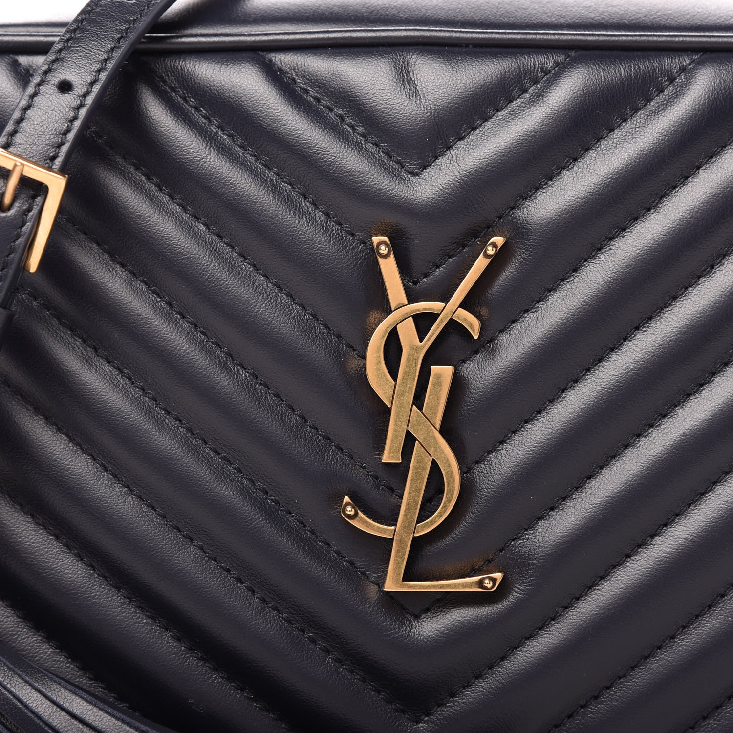 Saint Laurent Calfskin Matelasse Monogram Lou Camera Bag Navy 10 of 11