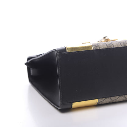 Gucci Nappa GG Supreme Monogram Medium Osiride Top Handle Bag Black Oro Vecchio Beige Ebony 8 of 10