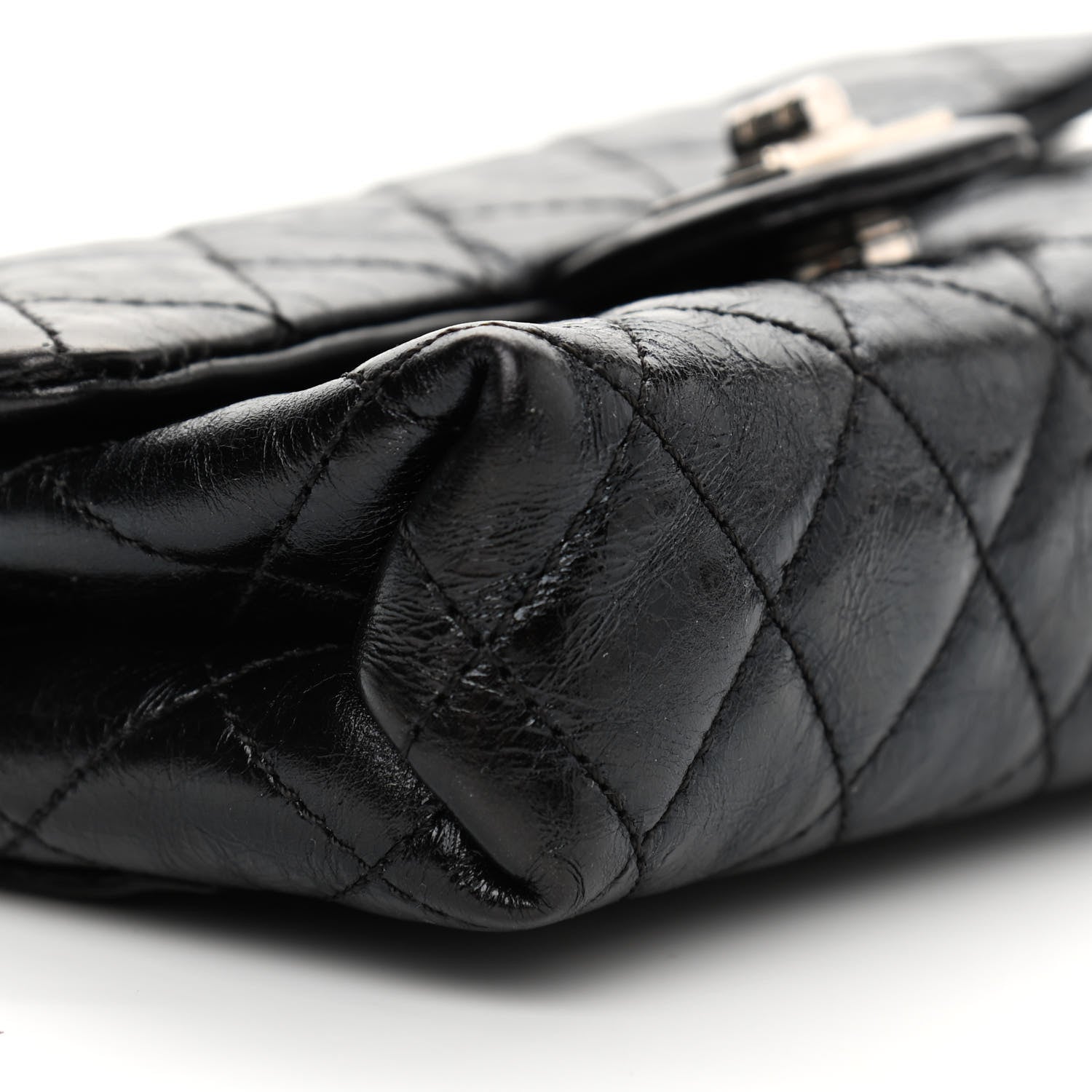 Chanel Glazed Calfskin Quilted 2.55 Reissue Flap Belt Bag Clutch 85 34 Black 10 of 11