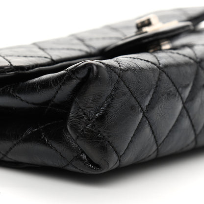 Chanel Glazed Calfskin Quilted 2.55 Reissue Flap Belt Bag Clutch 85 34 Black 10 of 11