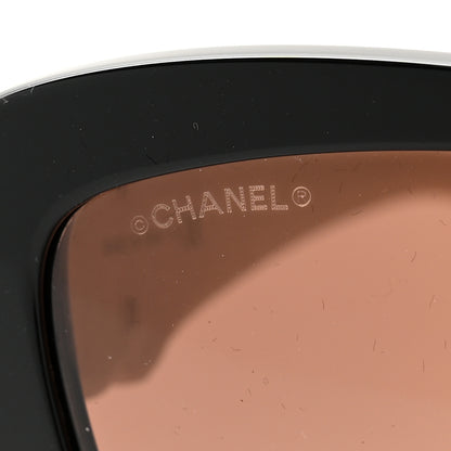 Chanel Acetate Lambskin Crystal Baguette Chain CC Sunglasses 5457-Q-A Black Beige 7 of 9