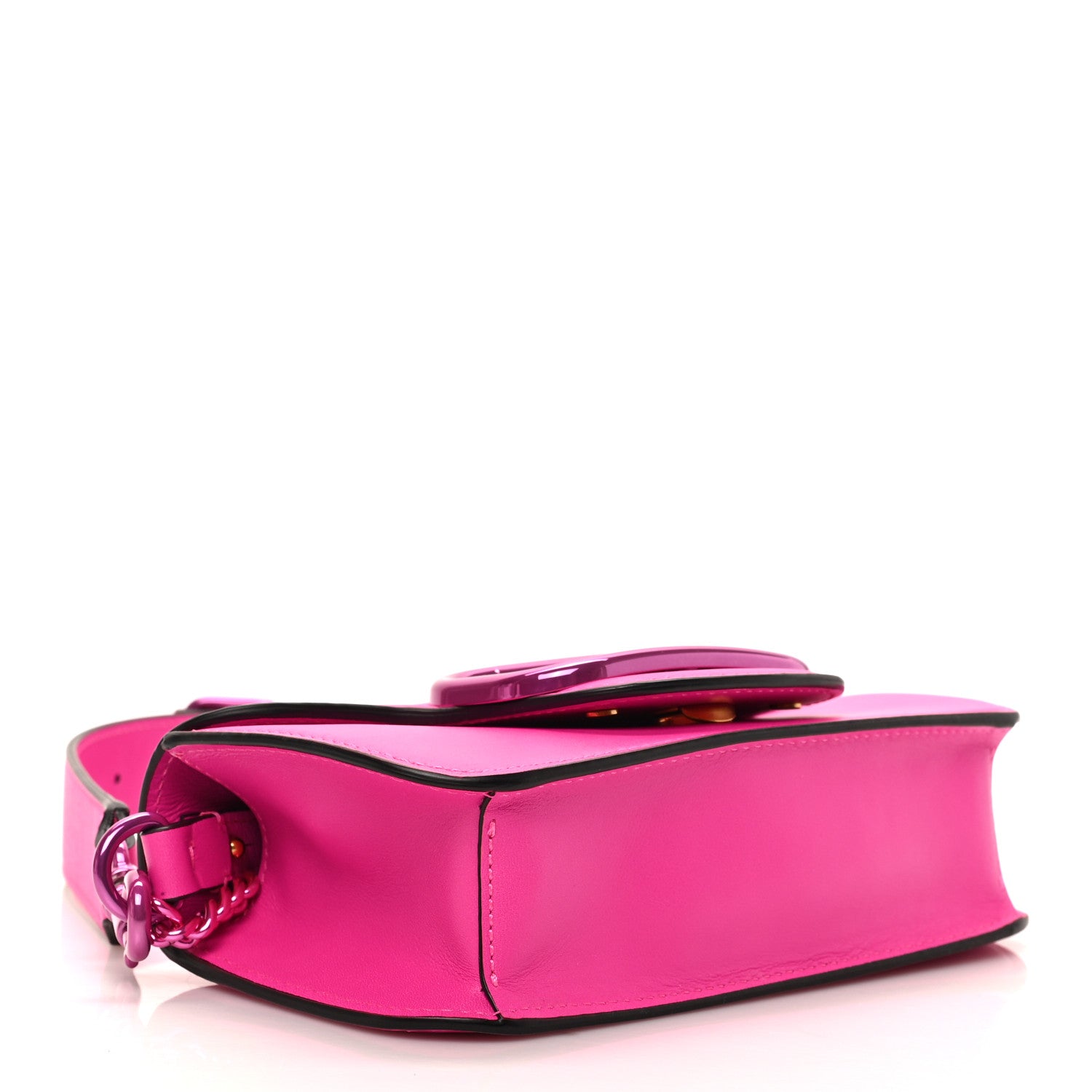 Valentino Garavani Calfskin Lacquer Monochrome Vlogo Mini Loco Crossbody Bag Pink PP 4 of 9