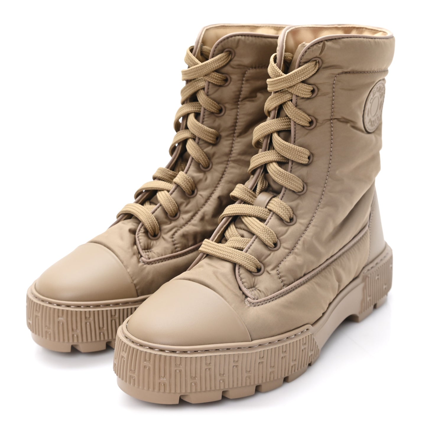 Calfskin Parachute Fresh Ankle Boots 37.5 Beige Sable