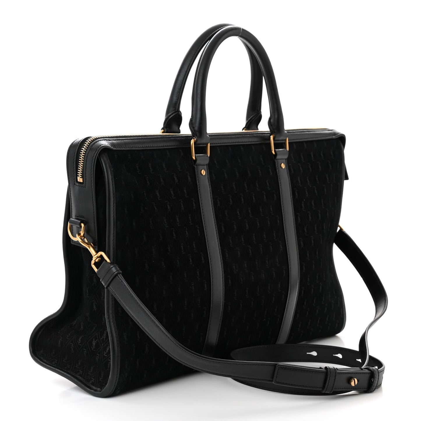 Suede All-Over Monogram Medium Le Monogramme Duffle Black