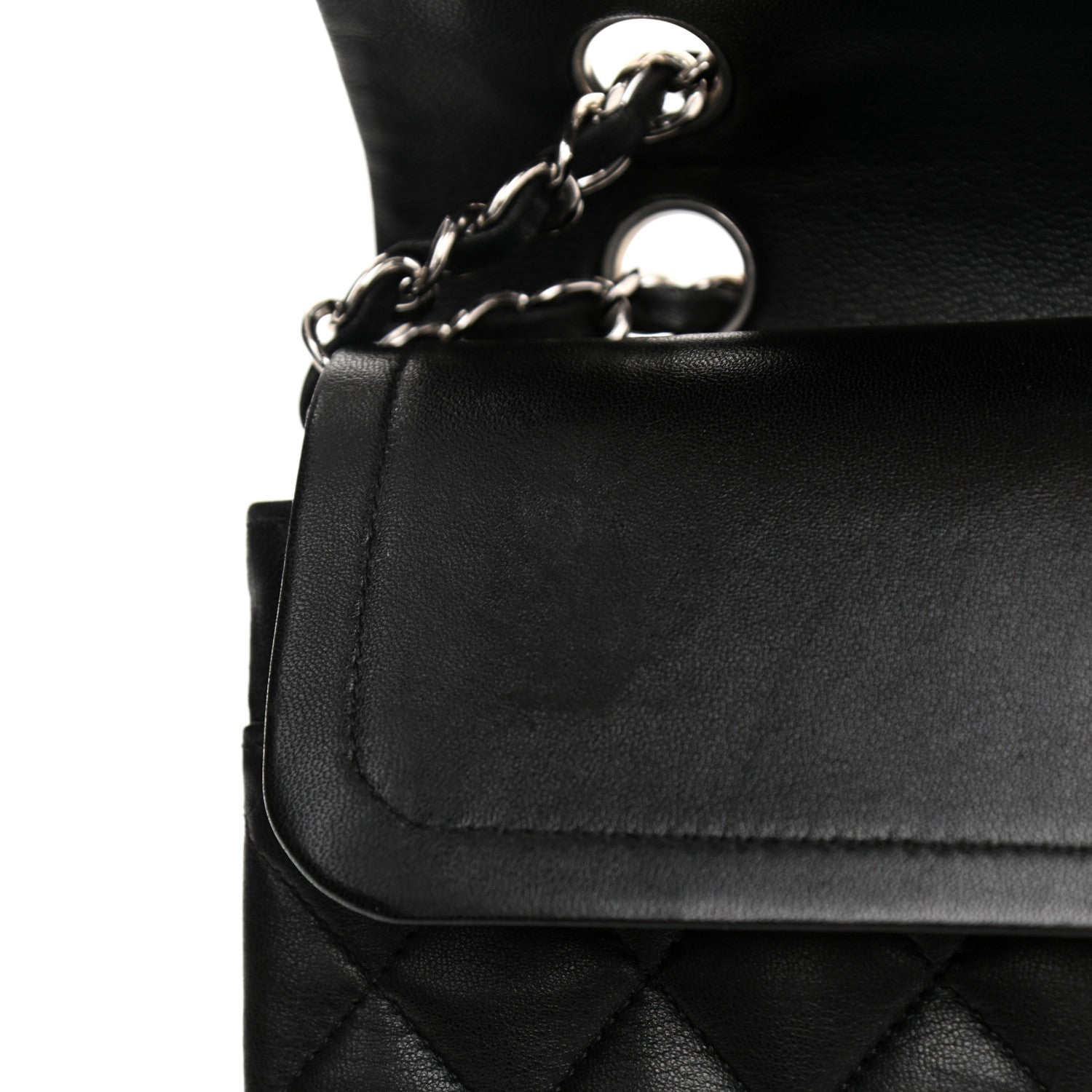 Chanel Lambskin Quilted Medium Double Flap Black 22 of 25