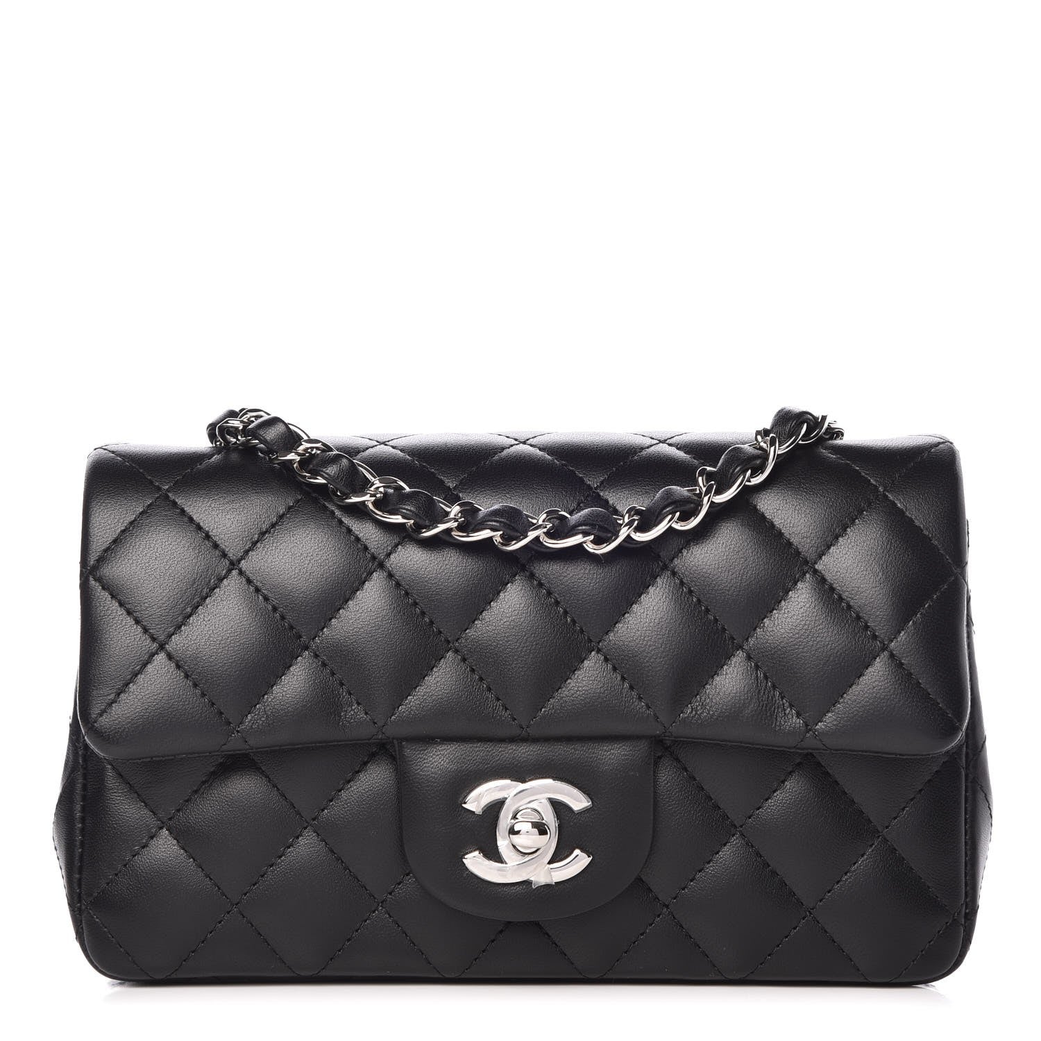 Chanel Lambskin Quilted Mini Rectangular Flap Black 1 of 8