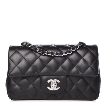 Chanel Lambskin Quilted Mini Rectangular Flap Black 1 of 8