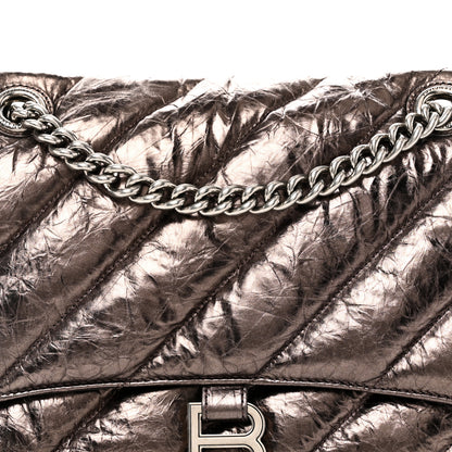 Balenciaga Metallic Crushed Calfskin Quilted Medium Crush Chain Bag Dark Bronze 7 of 9