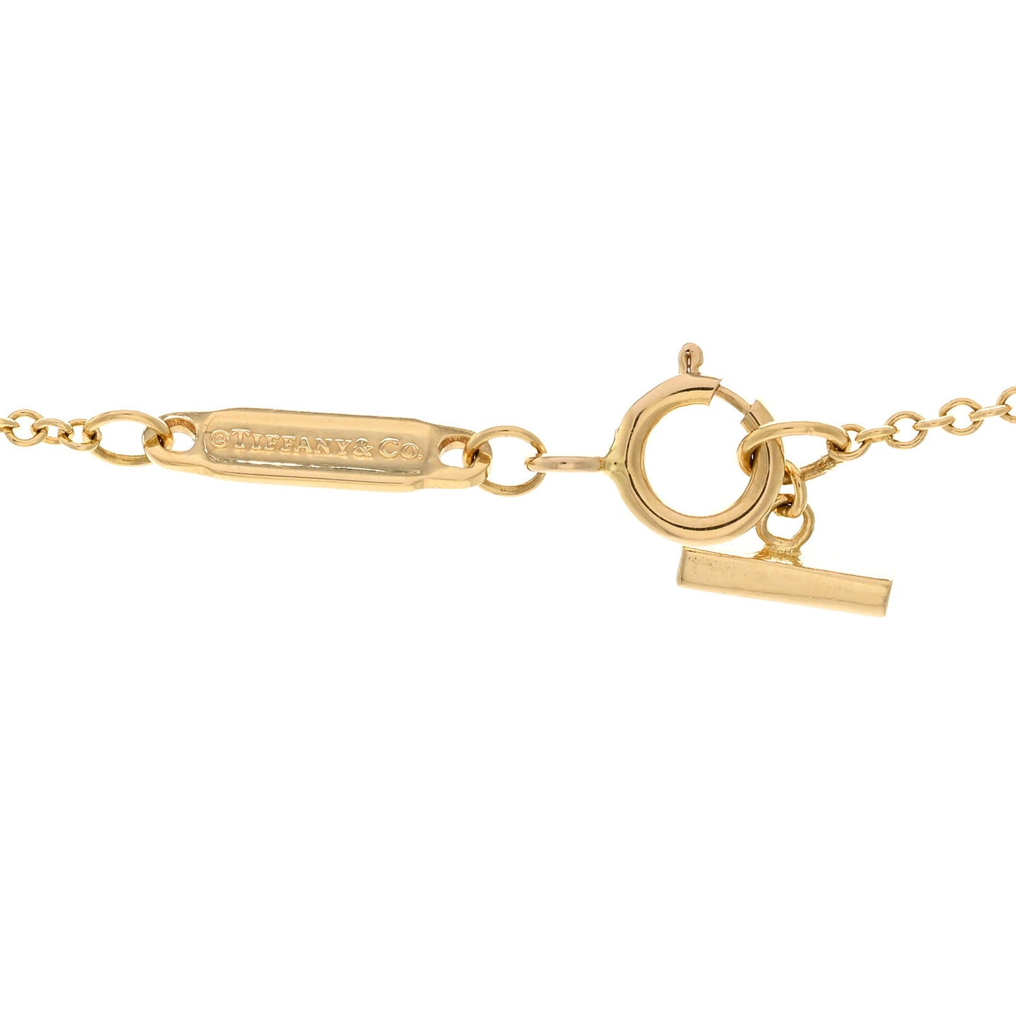 18K Yellow Gold Large T Smile Pendant Necklace