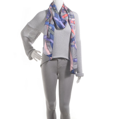 Hermes Silk Cavalcadour Maxi Twilly Grey 2 of 7