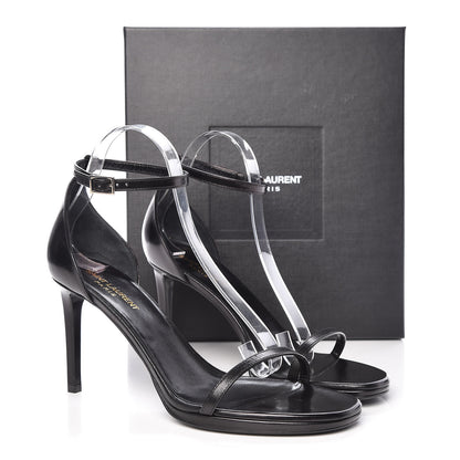 Saint Laurent Calfskin Jane 80 Ankle Strap Sandals 40 Black 8 of 8