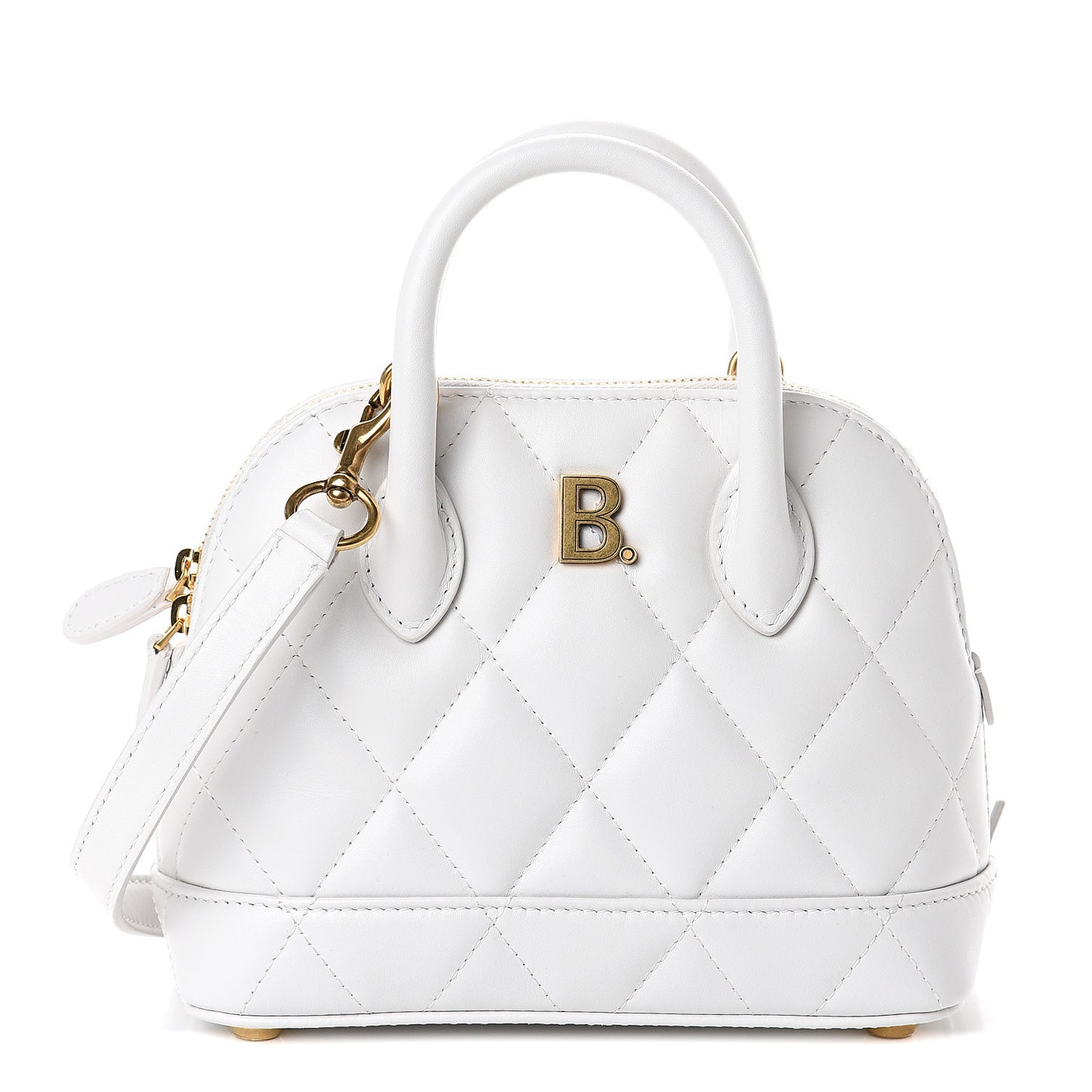Nappa Calfskin Quilted XXS Ville Top Handle Bag White