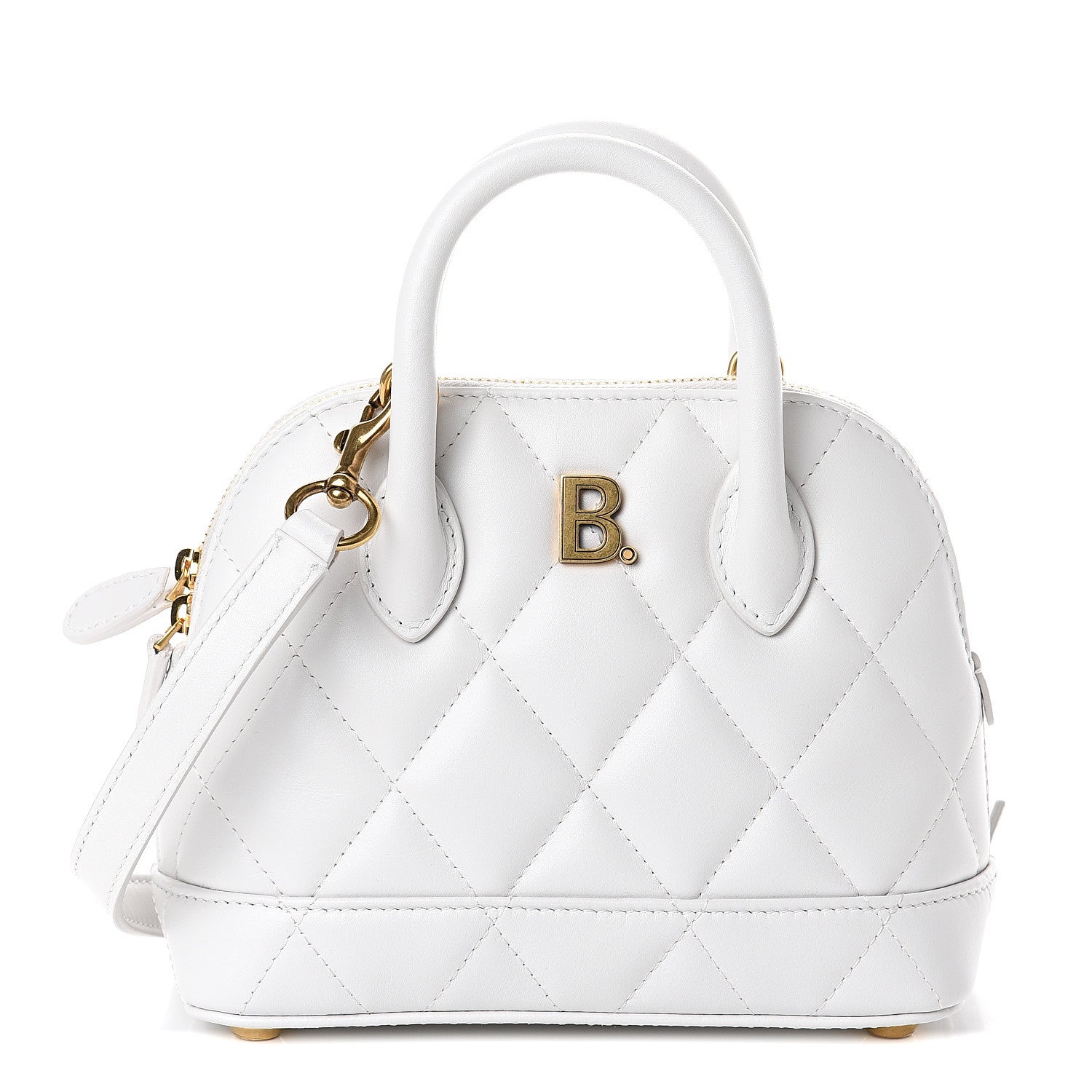 Balenciaga Nappa Calfskin Quilted XXS Ville Top Handle Bag White 1 of 7
