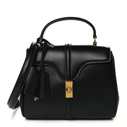 Celine Satinated Calfskin Mini 16 Top Handle Bag Black 1 of 10