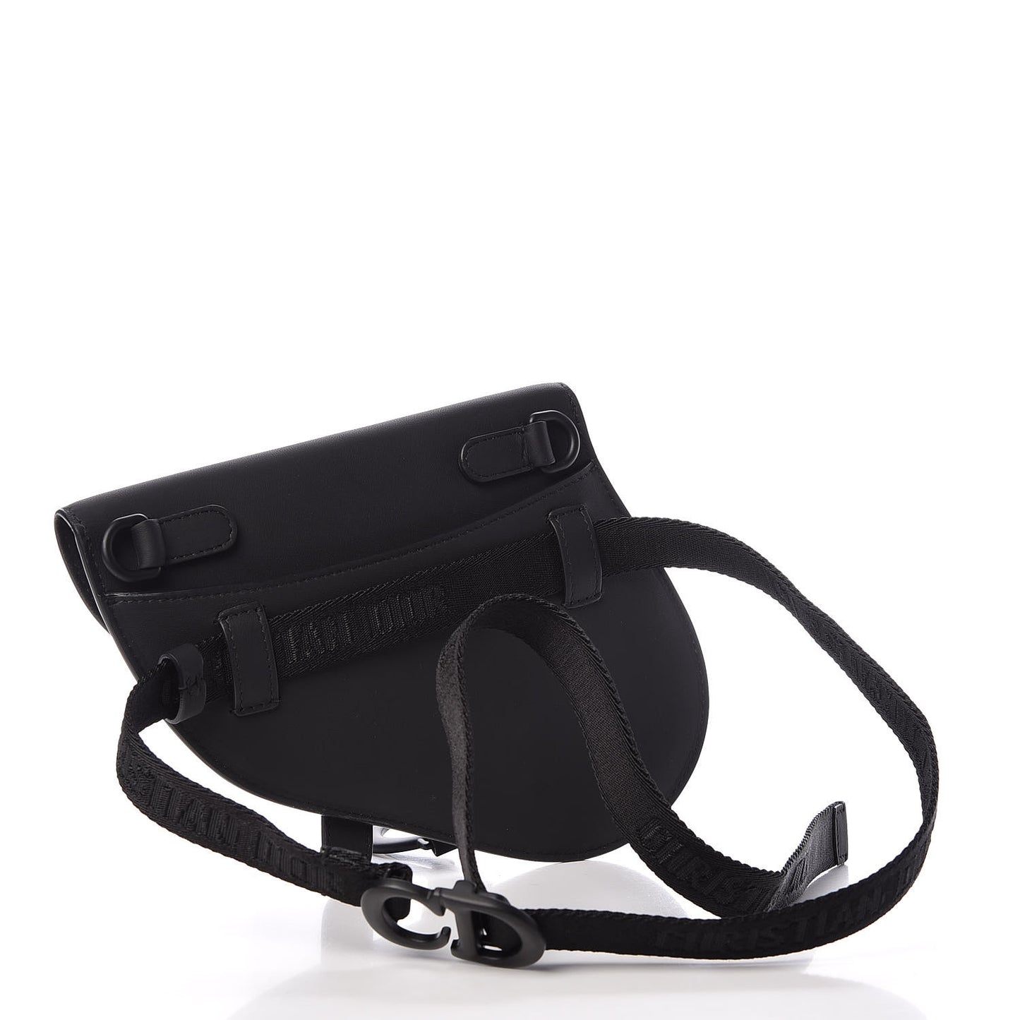 Ultra Matte Calfskin Saddle Belt Bag Black