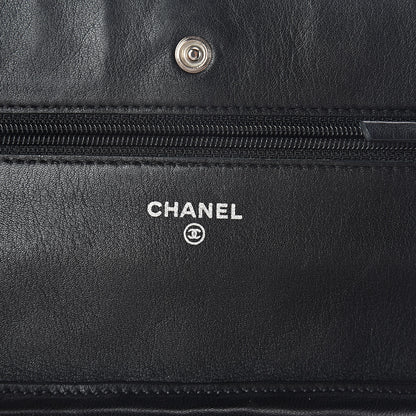 Chanel Patent Quilted Wallet On Chain WOC Black 6 of 10