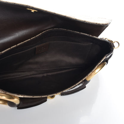 Gucci Monogram Studded Large Horsebit Clutch Dark Brown 5 of 7