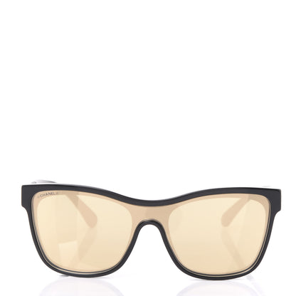 Chanel Acetate Logo Shield Sunglasses 5418 Black 2 of 7