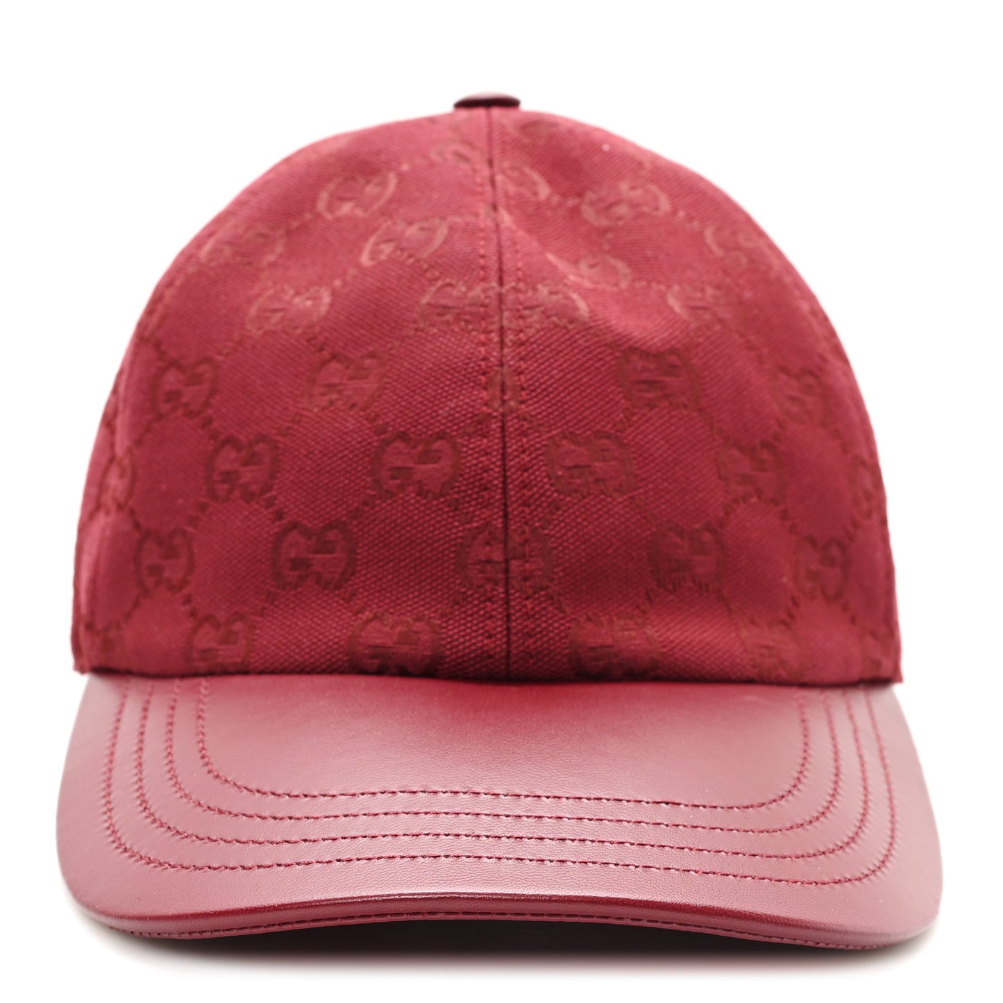 Calfskin New Canvas GG Monogram Baseball Hat L Bordeaux