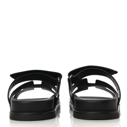 Hermes Calfskin Womens Chypre Sandals 37 Black 3 of 10