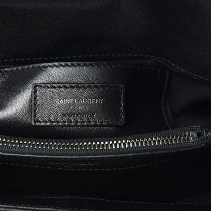 Saint Laurent Calfskin Matelasse Diamond Quilted Monogram Medium College Bag Black 6 of 11