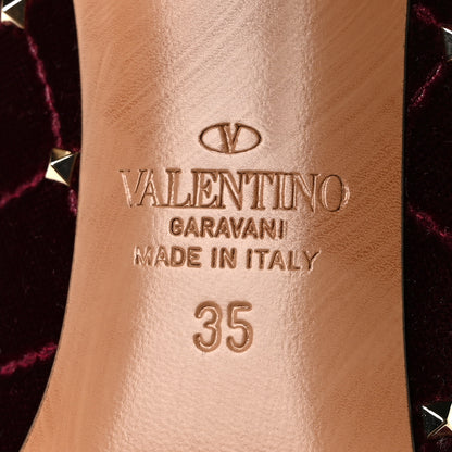 Valentino Garavani Velvet Rockstud Spike 90mm Pumps 35 Rubino 6 of 7