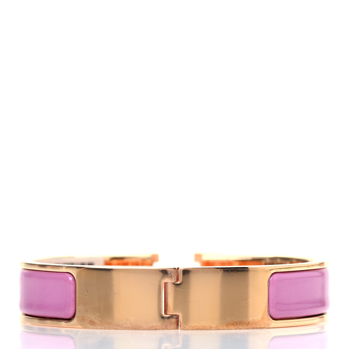 Enamel Narrow Clic Clac H Bracelet PM Rose Cendre