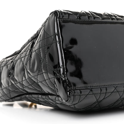 Christian Dior Patent Cannage Medium Lady Dior Black 9 of 14