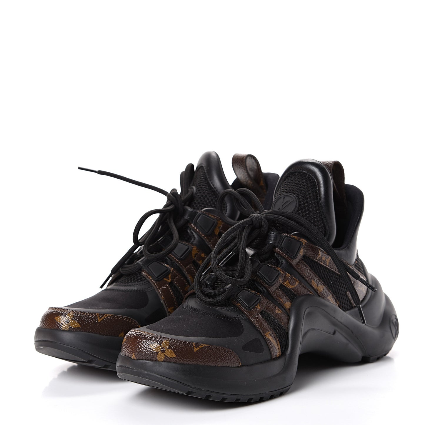 Calfskin Patent Monogram LV Archlight Sneakers 36.5 Black