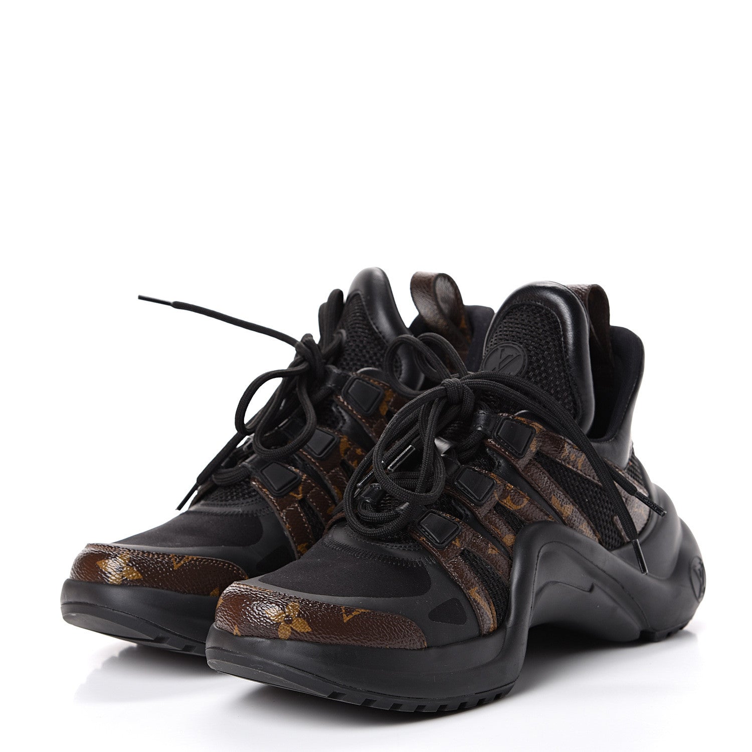 Louis Vuitton Calfskin Patent Monogram LV Archlight Sneakers 36.5 Black 3 of 10