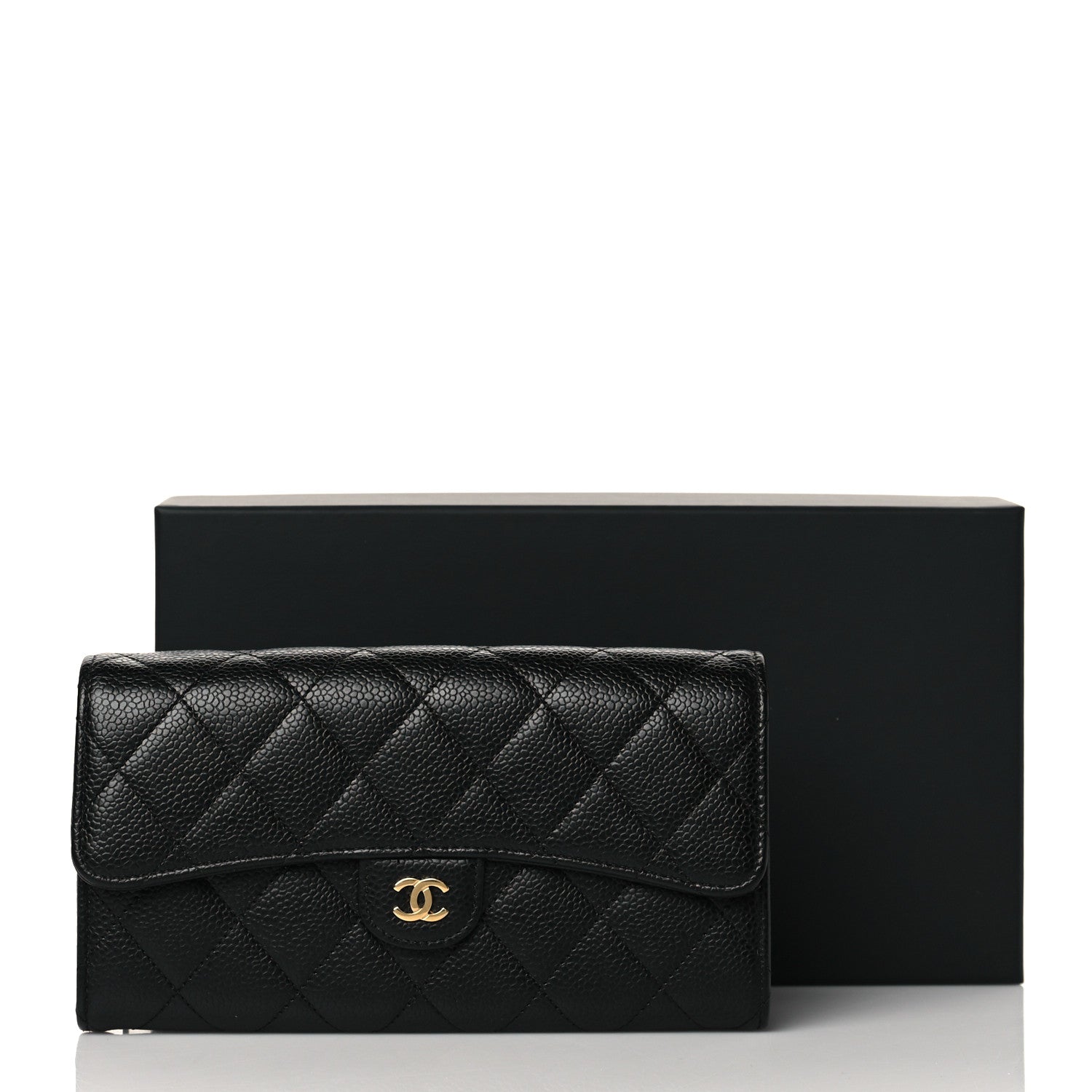 Chanel Caviar Quilted Large Gusset Flap Wallet Black 12 of 12