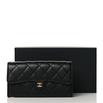 Chanel Caviar Quilted Large Gusset Flap Wallet Black 12 of 12