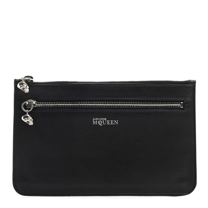 Alexander McQueen Calfskin Studded Skull Small Zipped Pouch Black 1 of 9