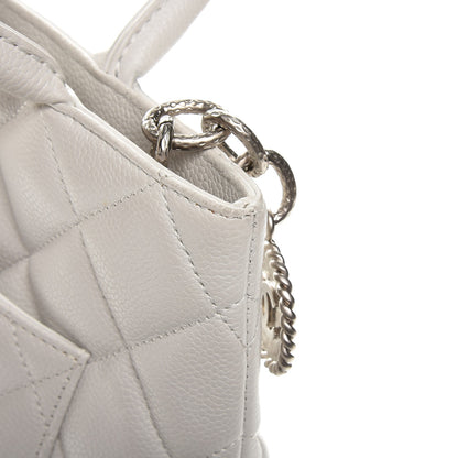 Chanel Caviar Quilted Medallion Tote White 12 of 13