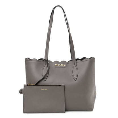 Miu Miu Nappa Scalloped Tote Argilla 1 of 13