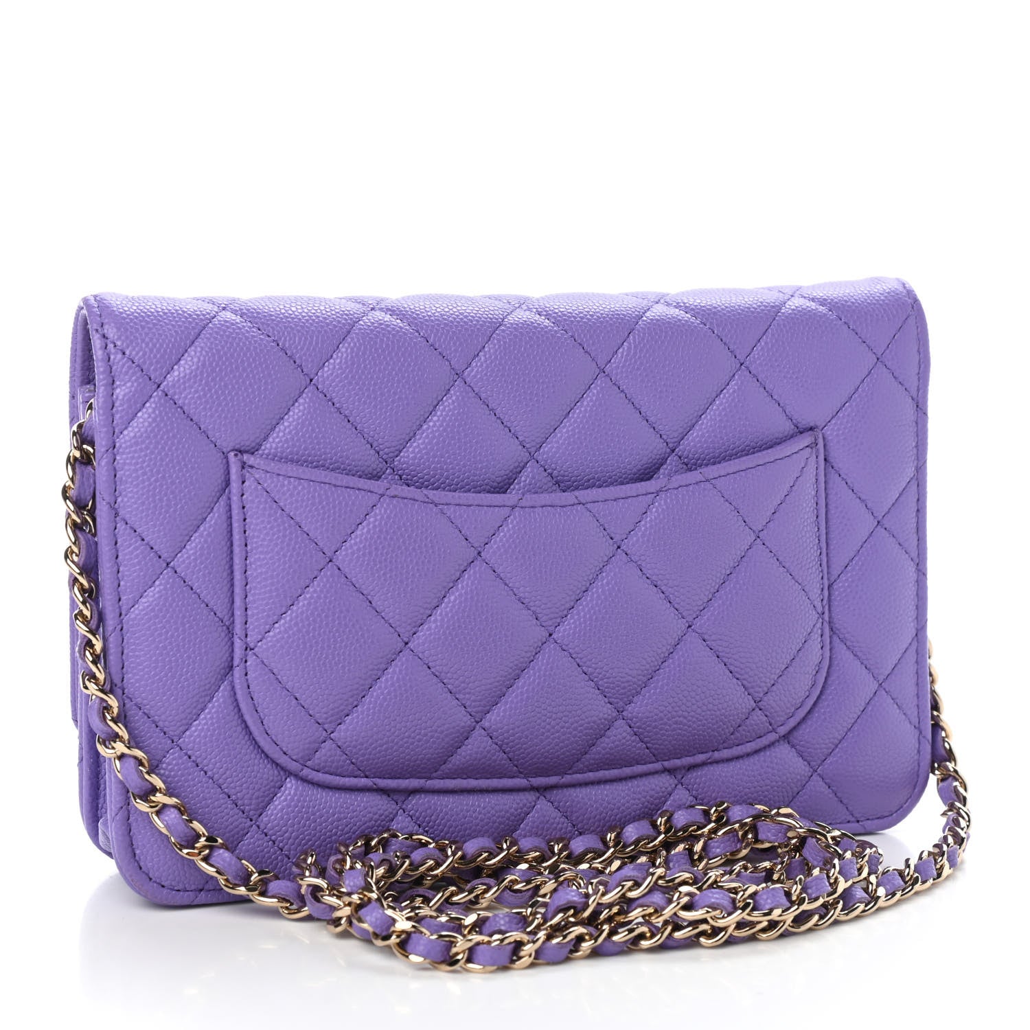 Chanel Caviar Quilted Wallet On Chain WOC Purple 2 of 9
