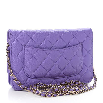Chanel Caviar Quilted Wallet On Chain WOC Purple 2 of 9