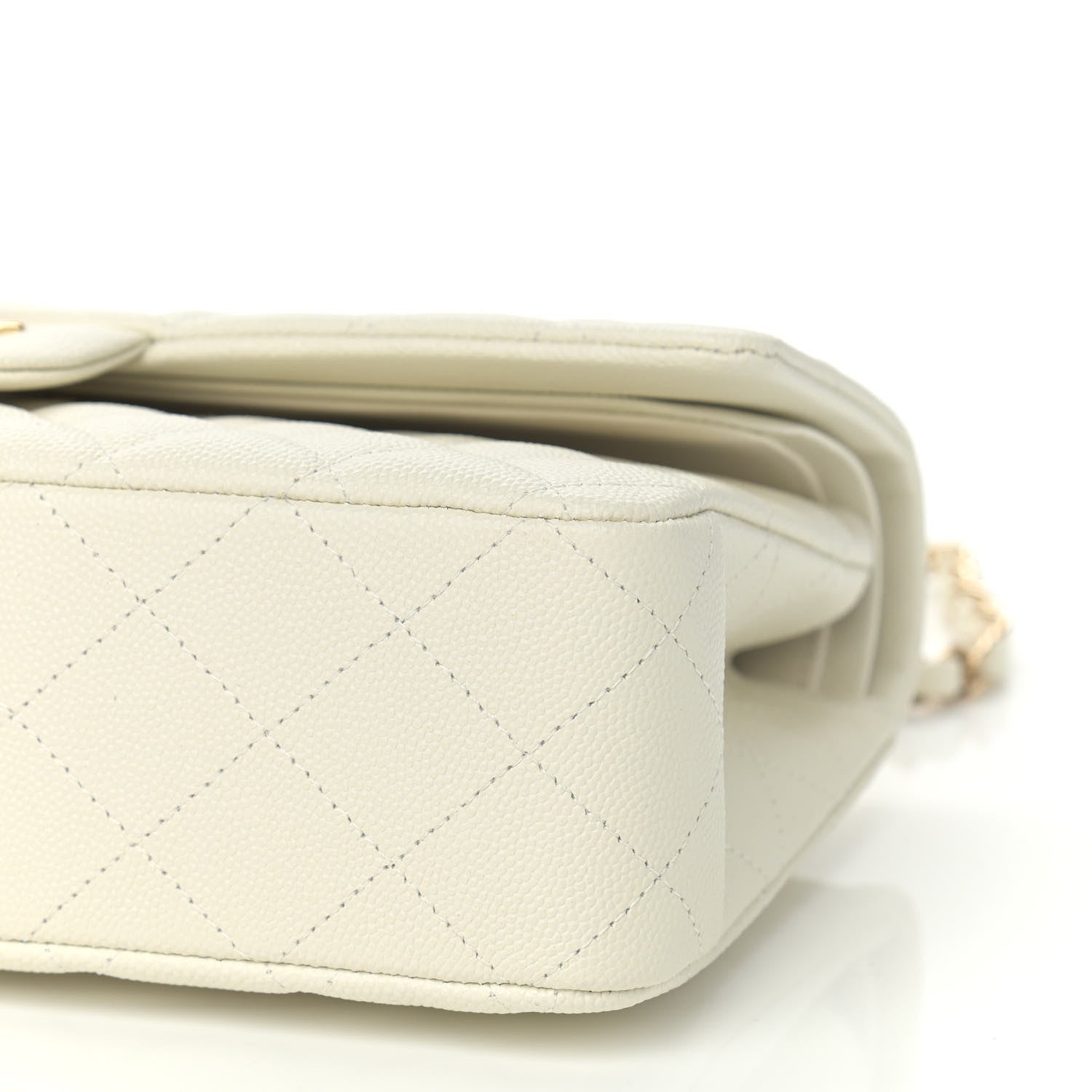 Chanel Caviar Quilted Medium Double Flap White 10 of 11