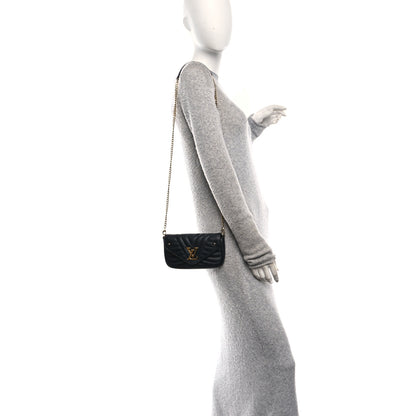 Louis Vuitton Calfskin New Wave Chain Pochette Black 2 of 11