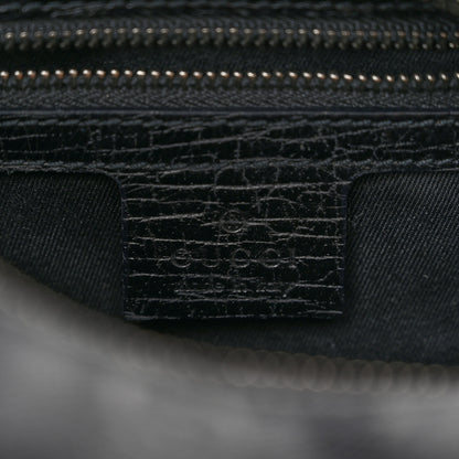 Gucci Monogram Medium Horsebit Chain Hobo Black 6 of 10