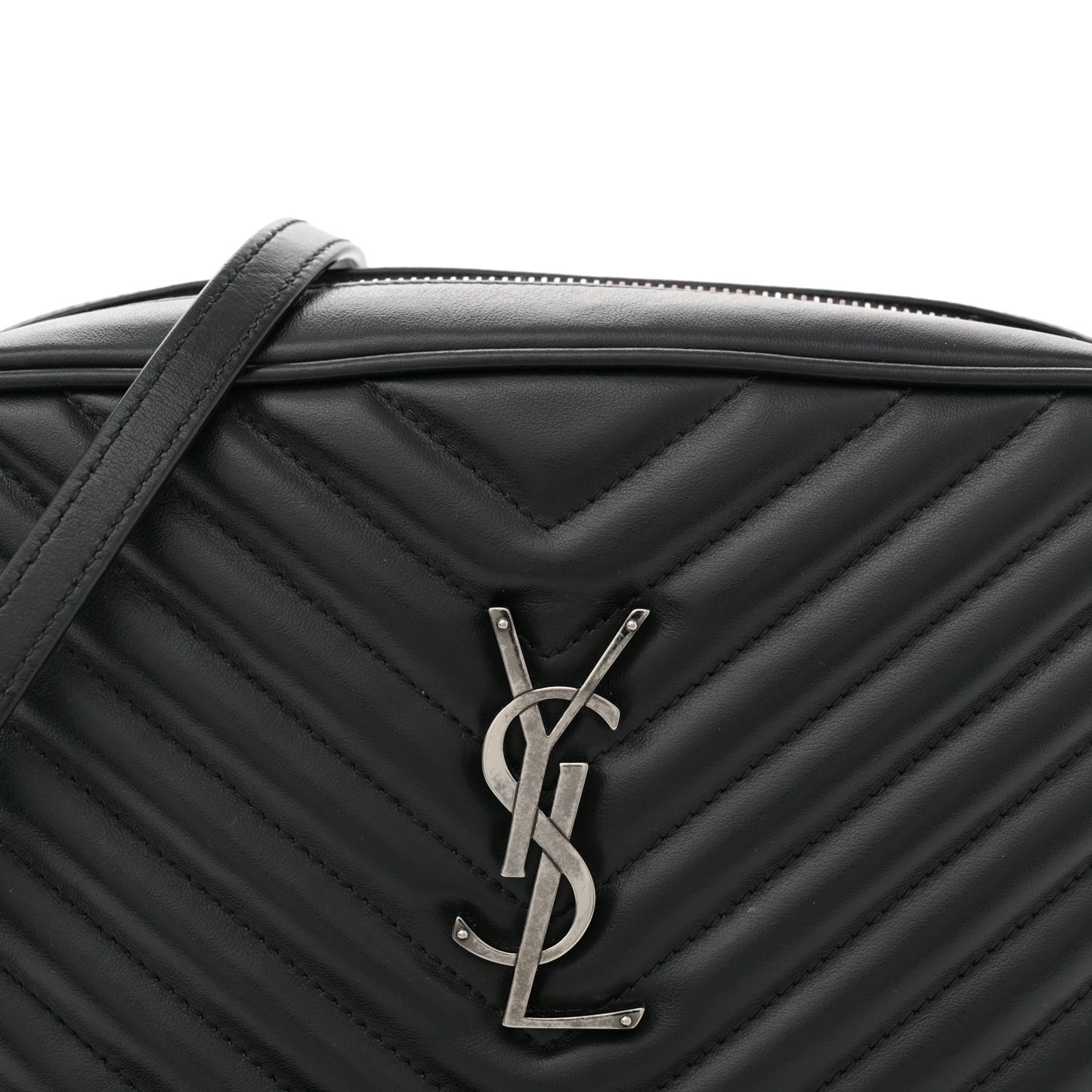 Calfskin Matelasse Monogram Lou Camera Bag Black