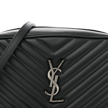 Saint Laurent Calfskin Matelasse Monogram Lou Camera Bag Black 8 of 12