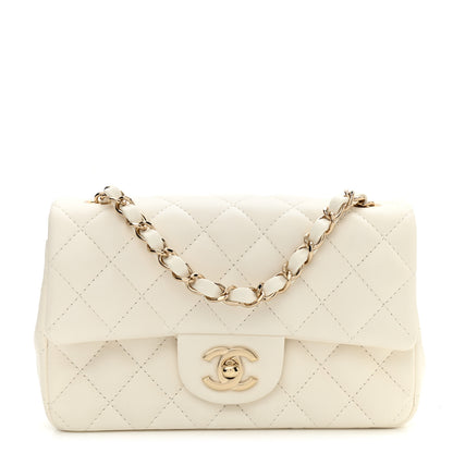 Chanel Lambskin Quilted Mini Rectangular Flap White 1 of 11