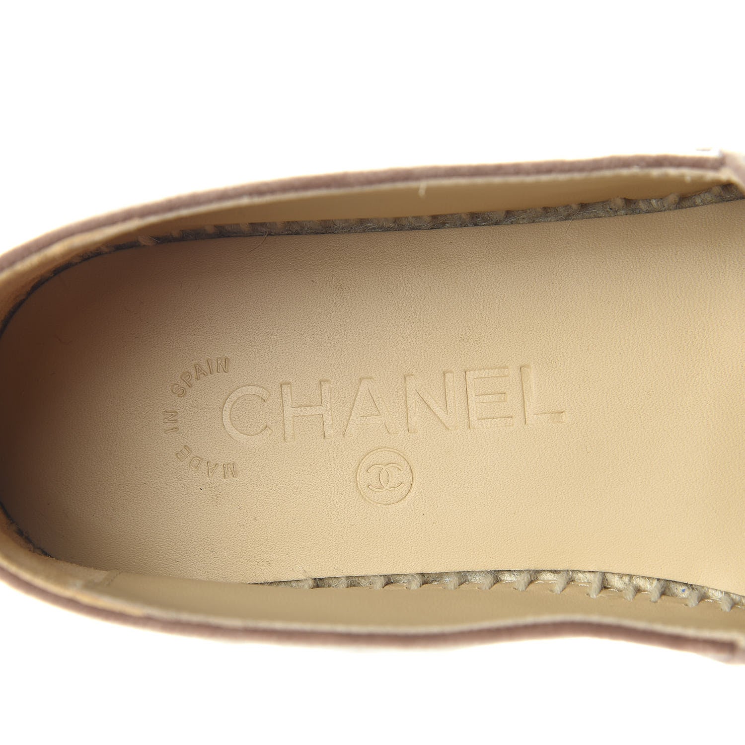 Chanel Velvet Logo Espadrilles 40 Beige Black 8 of 10