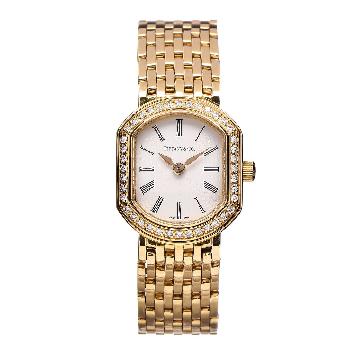18K Yellow Gold Diamond Bezel 21mm Resonator Quartz Watch