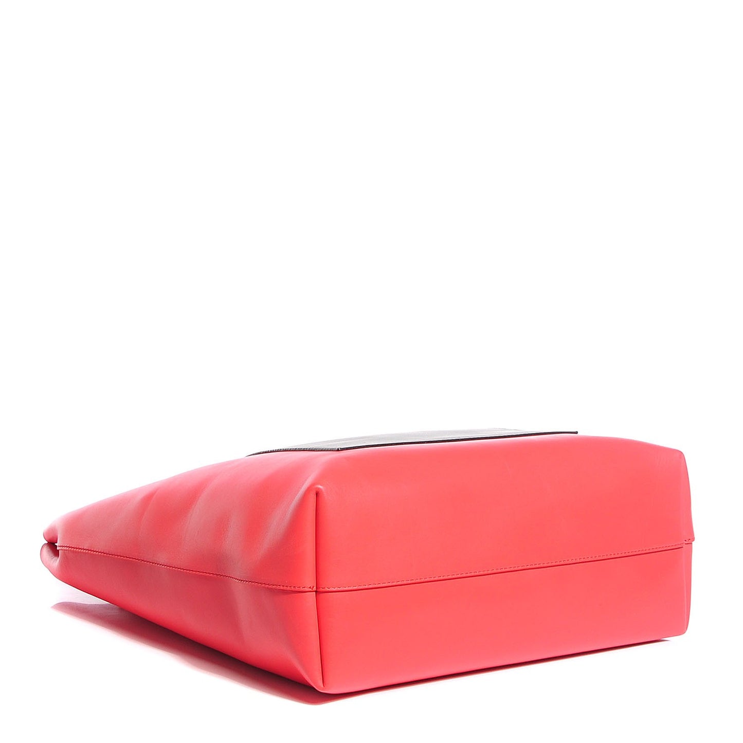 Calfskin Pocket Tote M Coral Black