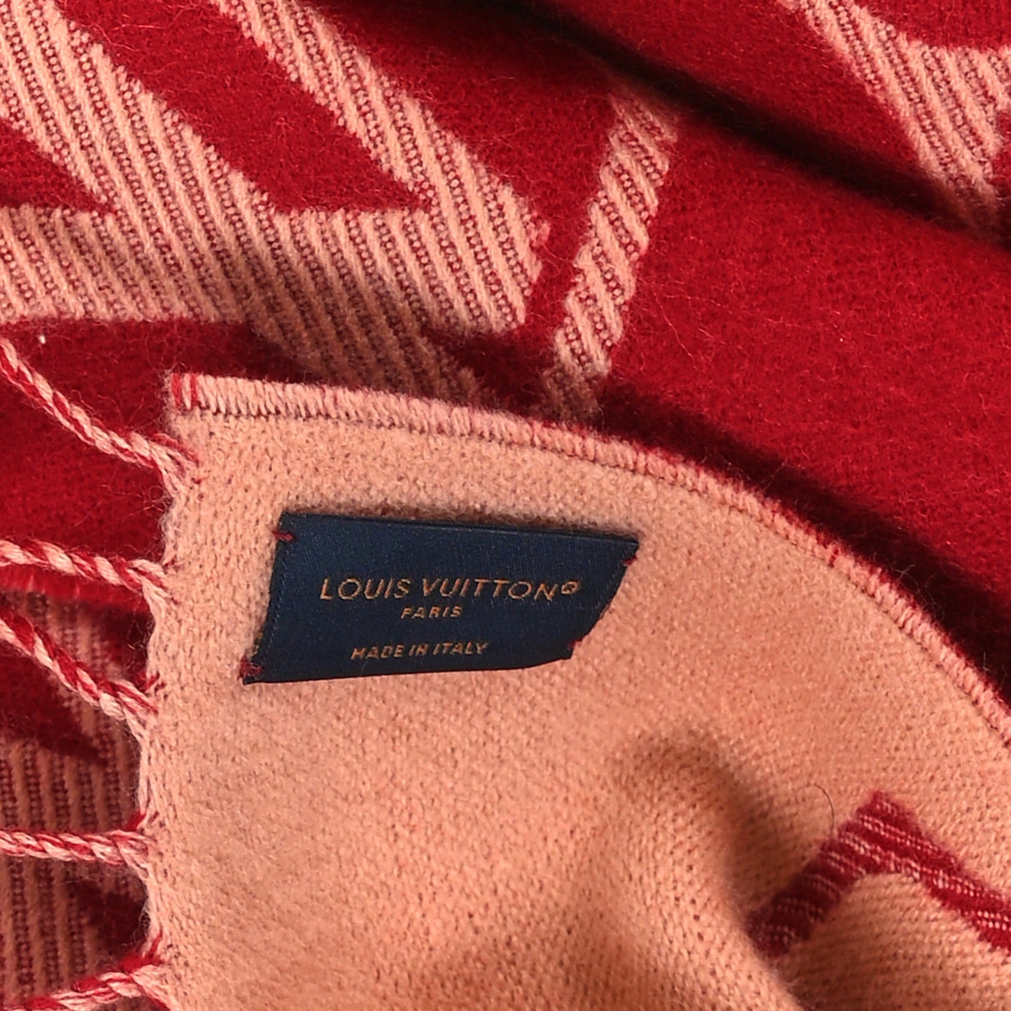 Wool Monogram LV Essential Scarf Carmine