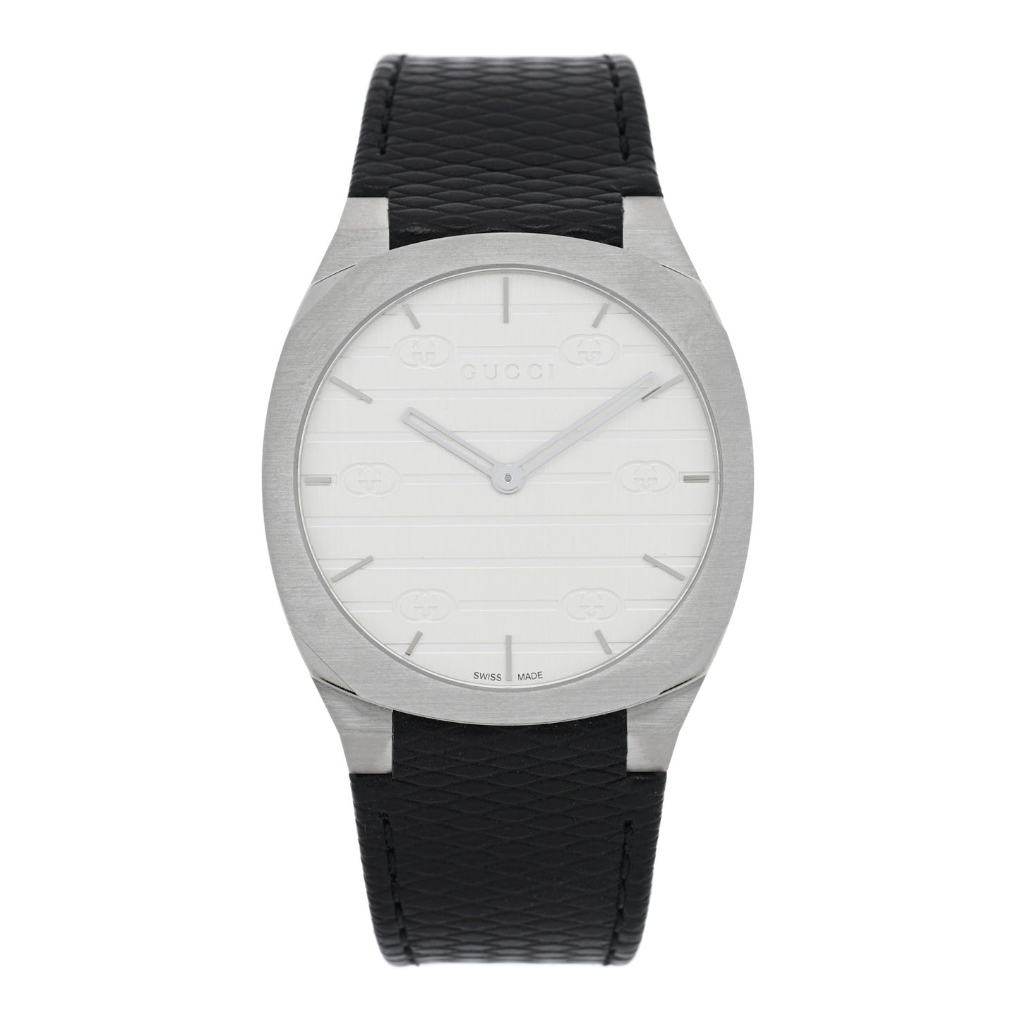 Stainless Steel Calfskin 38mm 25H Quartz Watch Black