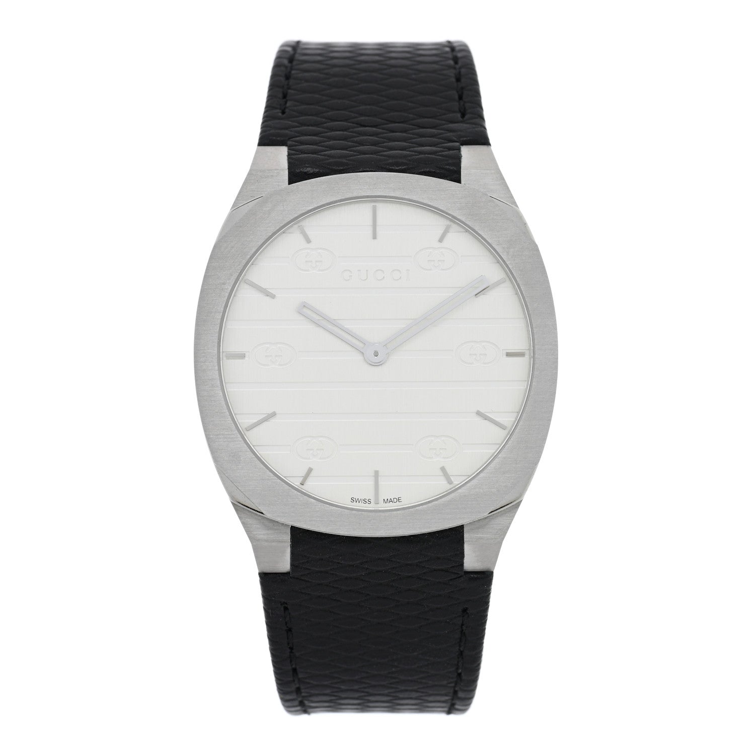 Gucci Stainless Steel Calfskin 38mm 25H Quartz Watch Black 1 of 5